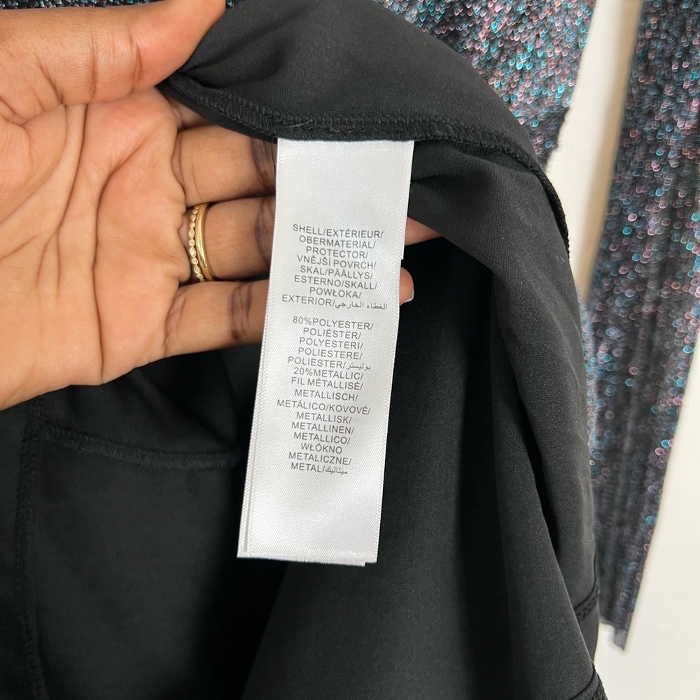 Aidan by Aidan Mattox Metallic Faux Wrap Dress - Picture 11 of 13